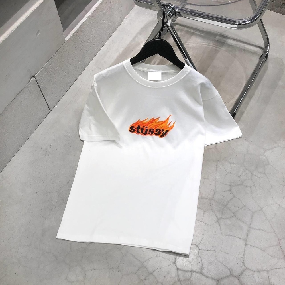 Stussy Flames White Unisex Shirt